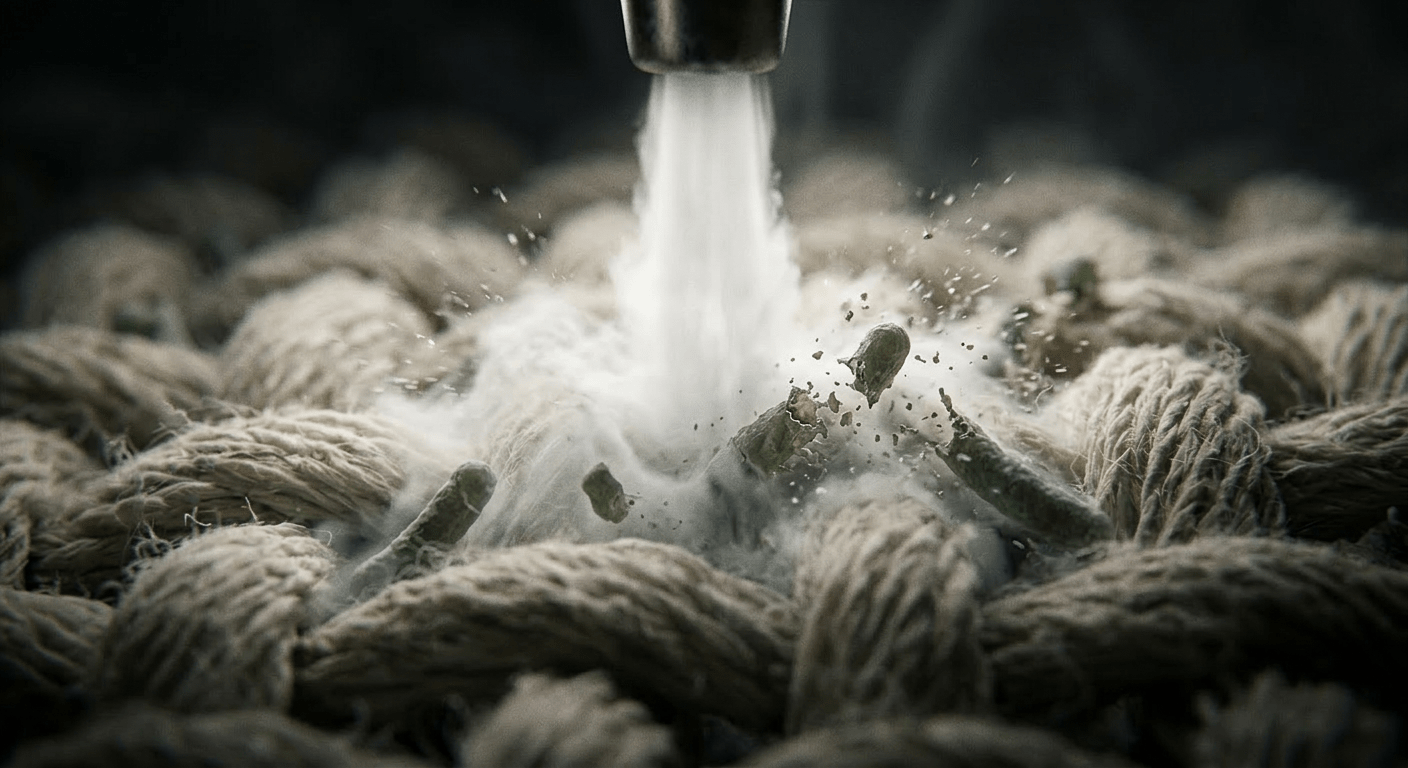 Steam sanitization breaking down bacteria and microorganisms on fabric fibers.