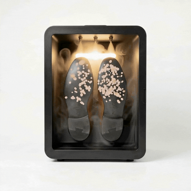 Shoe Steamer refresh cycle gently restoring footwear using steam and airflow for everyday care