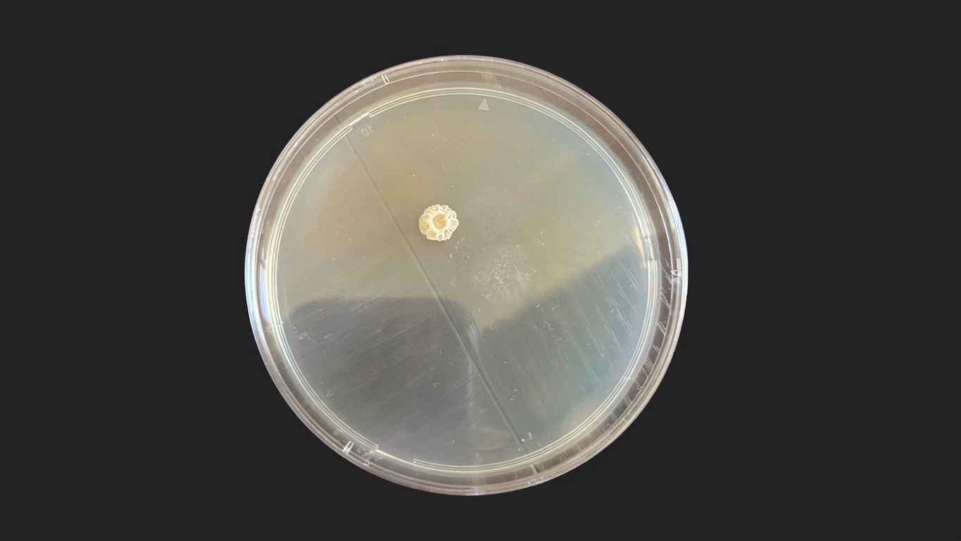 Agar plate shown after using shoe steamer incubating for 120 hours